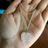 Heart Rose Quartz Gemstone Necklace