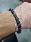 Mens Lava Stone Gemstone Bracelet