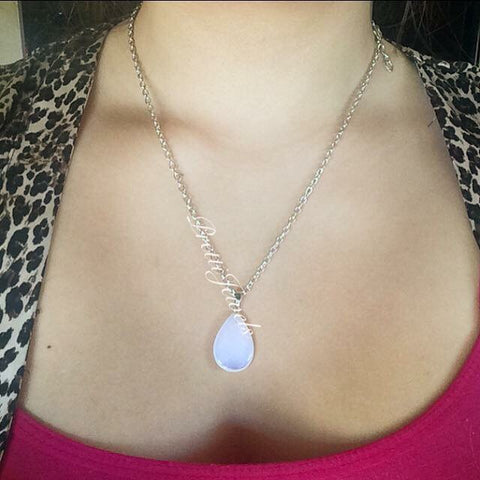 Opalite Droplet Gemstone Necklace