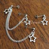 Triple Piercing Star Cartilage Earrings Set