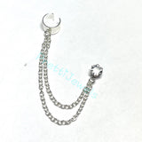 Simple CZ Ear Cuff Chain Earring