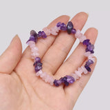 Amethyst & Pink Quartz Crystal Bracelet