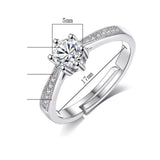 Adjustable Cubic Zirconia Sterling Silver Ring