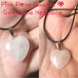 Heart Rose Quartz Gemstone Necklace