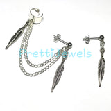 Simple Feather Ear Cuff Set