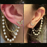 Butterfly Pearl Ear Cuff Set