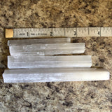 Raw selenite wands