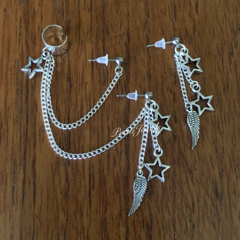 Star Wing Double Piercing Ear Cuff