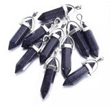 Blue Goldstone Gemstone Necklace - silver chain