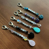 Personalizable Name Gemstone Handbag Purse Charm Zipper Pull