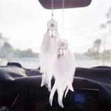 White Dream Catchers Car Mirror Accessory