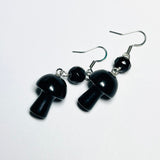 Black Onyx Mushroom Gemstone Earrings