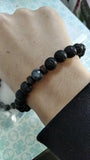 Mens Lava Stone Gemstone Bracelet