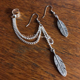 Teardrop Feathers Ear Cuff Set