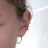 3pc Clip On Ear Cuff Rings