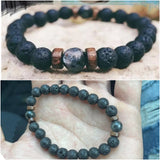 Mens Lava Stone Gemstone Bracelet