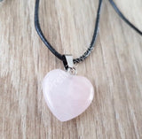 Heart Rose Quartz Gemstone Necklace