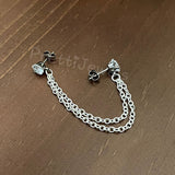 Simple CZ Ear Cuff Chain Earring