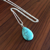 Turquoise Droplet Gemstone Necklace