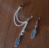 Teardrop Feathers Ear Cuff Set