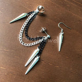 Dangly Spike Ear Cuff Earrings