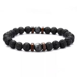 Mens Lava Stone Gemstone Bracelet