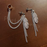 Feather Dangly Ear Cuff Set