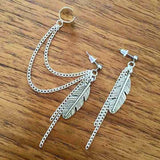 Feather Dangly Ear Cuff Set