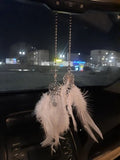 White Dream Catchers Car Mirror Accessory