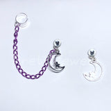 MAGNETIC Moons Purple Chain Ear Cuff Earrings