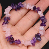 Amethyst & Pink Quartz Crystal Bracelet