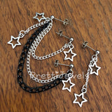 Star Triple Piercing Cartilage Earrings