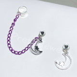 MAGNETIC Moons Purple Chain Ear Cuff Earrings