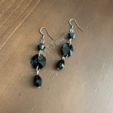 Black Dangly Drop Crystal Earrings