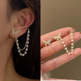 Butterfly Pearl Ear Cuff Set