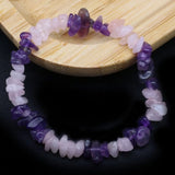 Amethyst & Pink Quartz Crystal Bracelet