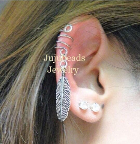 Single Feather Ear Cuff